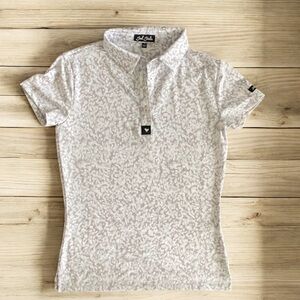 Bad Birdie White Short Sleeve Fitted Polo